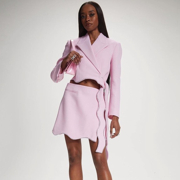 COPY - MACH & MACH Black Crystal Embellished Trim Blazer Jacket - Picture 2 of 9